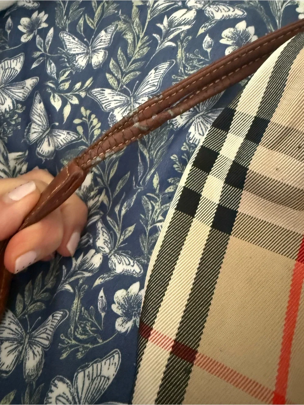 Vintage Burberry Classic Plaid Women's Backpack - Brown Leather Trim